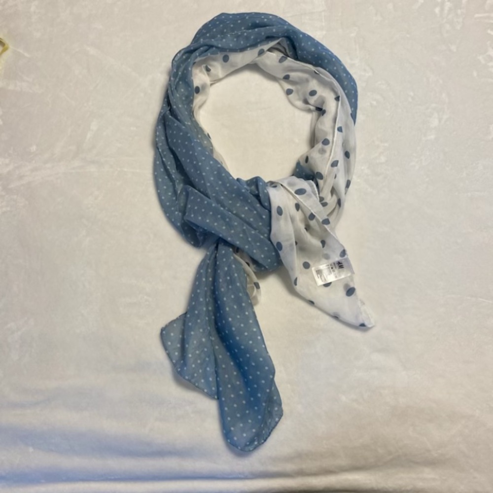 Blue Polka Dot Scarf
